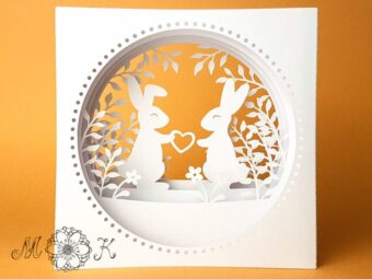 Plotterdatei Tunnelkarte Hase mit Herz
