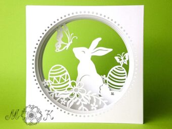 Plotterdatei Tunnelkarte Osterhase mit Schmetterling