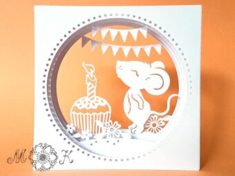 Plotterdatei Tunnelkarte Maus mit Muffin