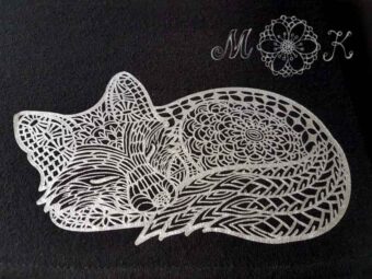 Plotterdatei Folienmotiv Baby-Fuchs-Tangle