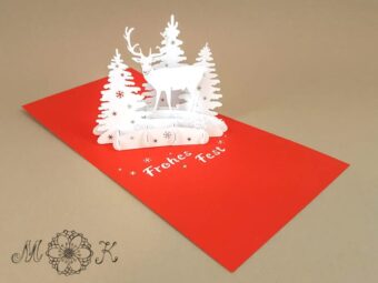 Plotterdatei Pop-up-Karte Hirsch