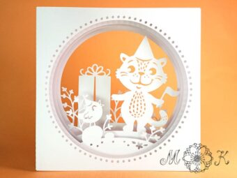 Plotterdatei Tunnelkarte Party (Katze)