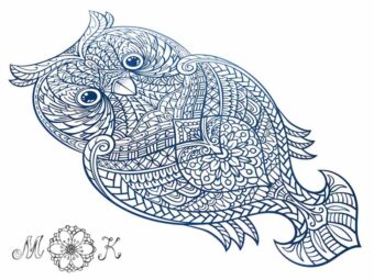 Plotterdatei Folienmotiv Eule-Tangle