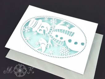 Plotterdatei Faltkarte Schneemann