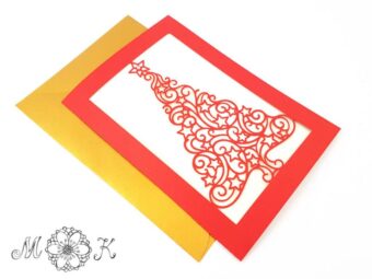 Plotterdatei Faltkarte Schnörkel-Tannenbaum