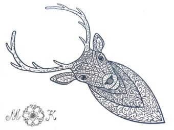 Plotterdatei Folienmotiv Hirsch-Tangle
