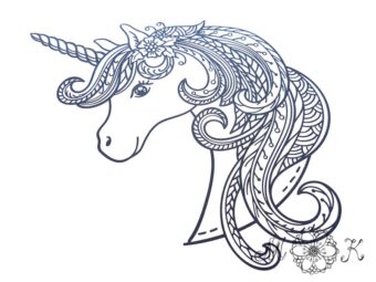 Plotterdatei Folienmotiv Einhorn-Tangle