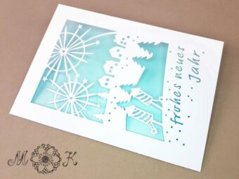 Plotterdatei Faltkarte frohes neues Jahr