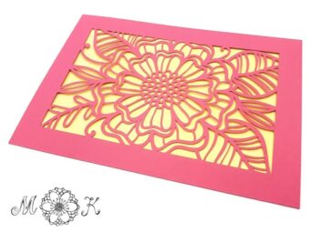 Plotterdatei Faltkarte Blume mit Blättern