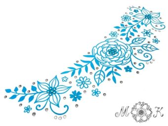 Plotterdatei Folienmotiv Blumenranke mit Strass