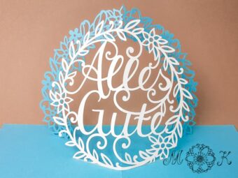 Plotterdatei Pop-up-Karte Alles Gute