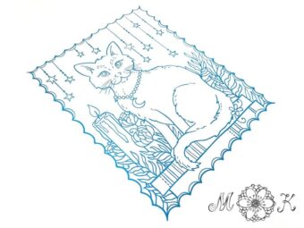 Plotterdatei Folienmotiv Katze mit Kerze
