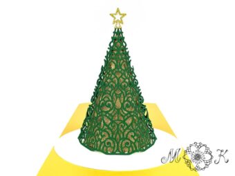 Plotterdatei Pop-up-Karte Weihnachtsbaum (filigran)