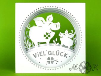 Plotterdatei Tunnelkarte Glücks-Schweinchen