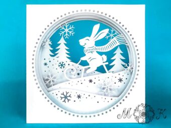 Plotterdatei Tunnelkarte Hase auf Schlitten