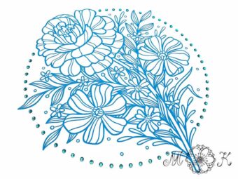 Plotterdatei Folienmotiv Blumenstrauß mit Strass