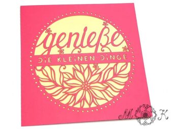 Plotterdatei Faltkarte genieße die kleinen Dinge