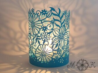 Plotterdatei Deko Blumen-Windlicht 2