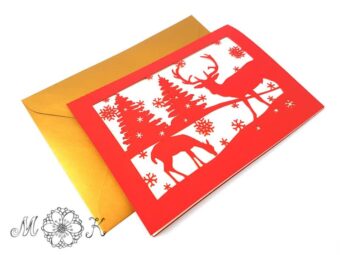Plotterdatei Faltkarte Hirsch