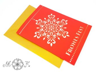 Plotterdatei Faltkarte Schneeflocke (Frohes Fest)
