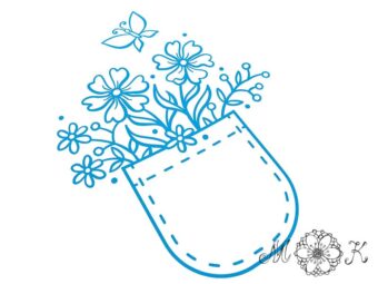 Plotterdatei Folienmotiv Tasche mit Blumen (klein)