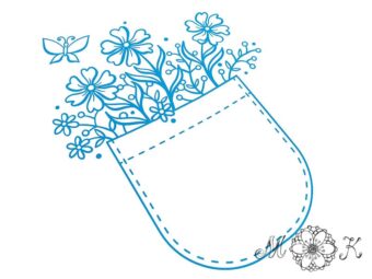 Plotterdatei Folienmotiv Tasche mit Blumen