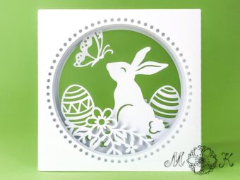 Plotterdatei Mini-Tunnelkarte Osterhase mit Schmetterling