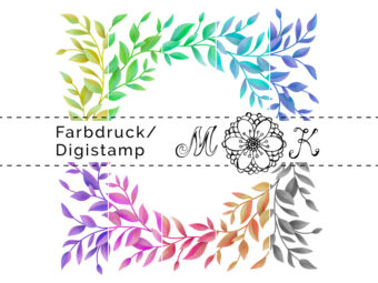 Farbdruck / Digistamp Blätterkranz