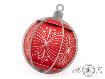 Plotterdatei Deko Christbaumkugel ohne Kleben Erweiterung Schnörkel-Zeichnung