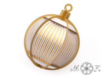 Plotterdatei Deko Christbaumkugel ohne Kleben Erweiterung Streifen-Dekor mit Zeichnung
