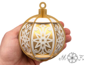 Plotterdatei Deko Christbaumkugel ohne Kleben Erweiterung Stern-Dekor mit Zeichnung