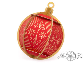 Plotterdatei Deko Christbaumkugel ohne Kleben Erweiterung Schnörkel-Zeichnung 2