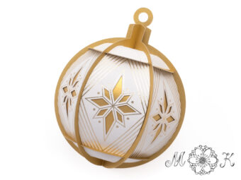 Plotterdatei Deko Christbaumkugel ohne Kleben Erweiterung Stern-Dekor 2 mit Zeichnung