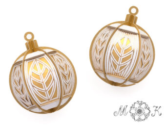 Plotterdatei Deko Christbaumkugel ohne Kleben Mini-Kugel Erweiterung Blatt-Dekor-Set mit Zeichnung