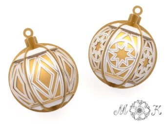 Plotterdatei Deko Christbaumkugel ohne Kleben Mini-Kugel Erweiterung Rauten-Dekor-Set mit Zeichnung