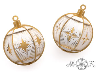 Plotterdatei Deko Christbaumkugel ohne Kleben Mini-Kugel Erweiterung Stern-Dekor-Set 2 mit Zeichnung