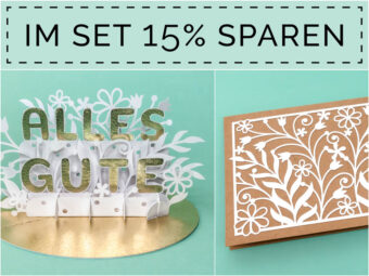 Plotterdatei Set Pop-up-Aufsteller Alles Gute und Faltkarte Blumen 6