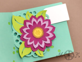 Plotterdatei Pop-up-Karte Dreh-Blume