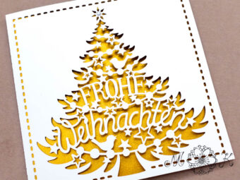 Plotterdatei Faltkarte Tannenbaum Frohe Weihnachten