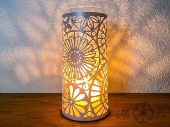 Plotterdatei Deko Windlicht Blumen und Kreise