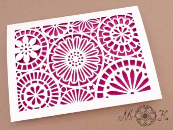Plotterdatei Faltkarte Blumen und Kreise
